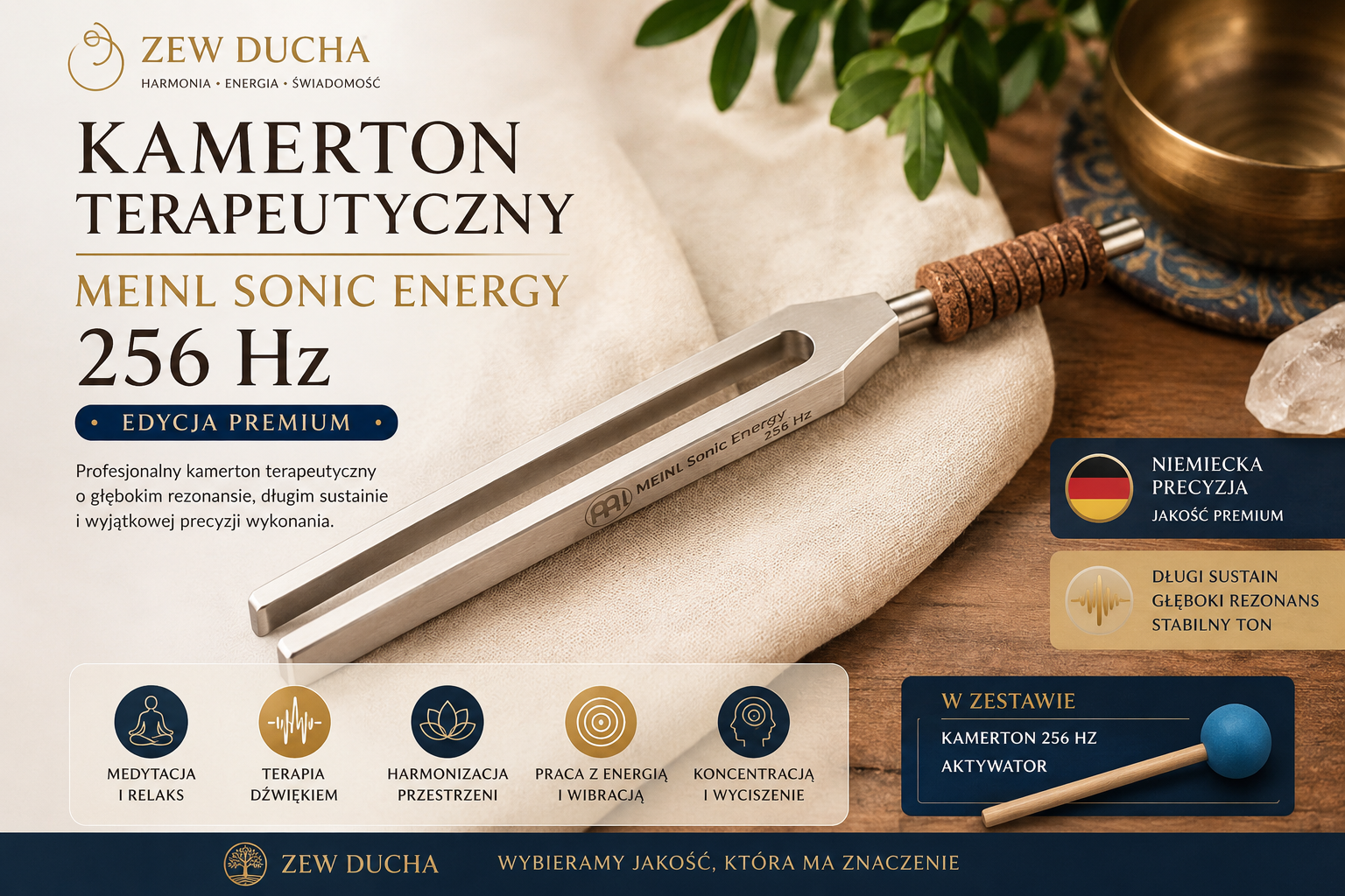 Kamerton terapeutyczny Meinl Sonic Energy 256 Hz – edycja premium Kamerton terapeutyczny Meinl Sonic Energy 256 Hz – edycja premium